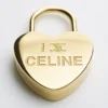Charms Cadenas en forme de cœur en laiton avec finition dorée