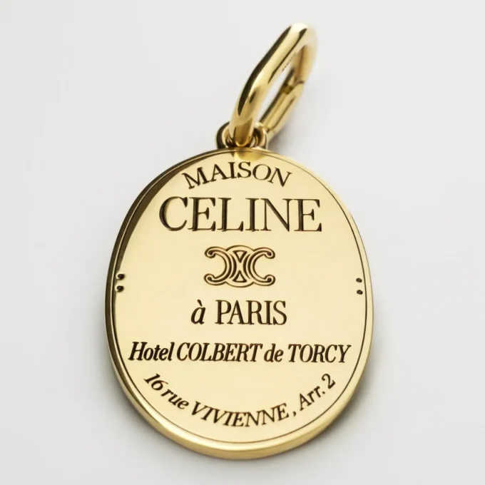 Charms CELINE Médaille en laiton avec finition dorée