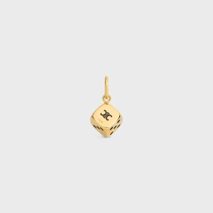 Charms CELINE Triomphe « Dice » en émail et aluminium