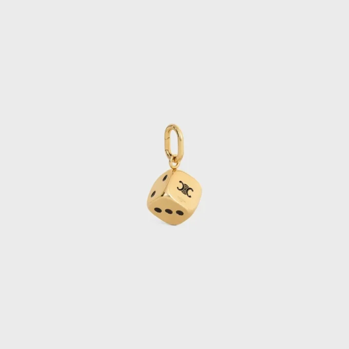 Charms CELINE Triomphe « Dice » en émail et aluminium