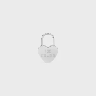 Charms Cœur Cadenas en laiton avec finition rhodiée Charms Cœur Cadenas en laiton avec finition rhodiée