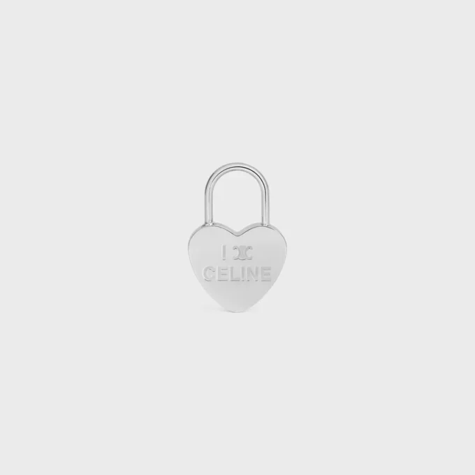 Charms Cœur Cadenas en laiton avec finition rhodiée Charms Cœur Cadenas en laiton avec finition rhodiée