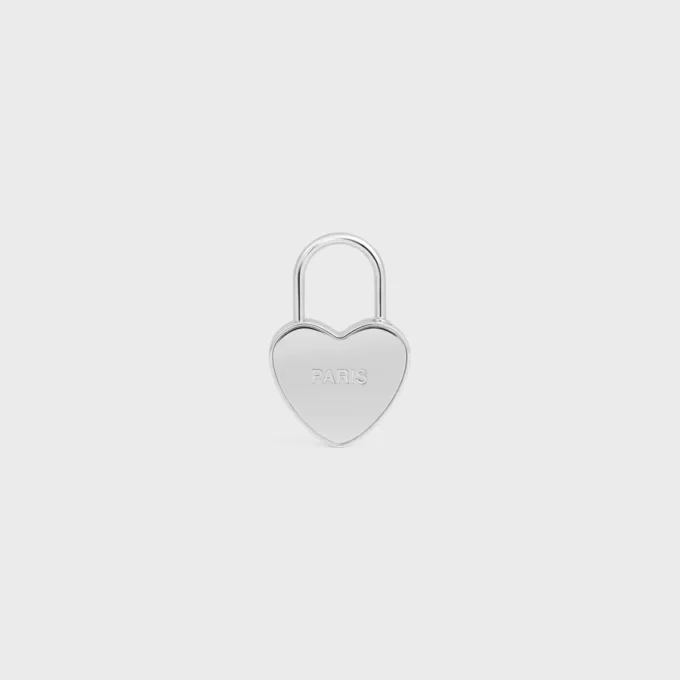 Charms Cœur Cadenas en laiton avec finition rhodiée Charms Cœur Cadenas en laiton avec finition rhodiée