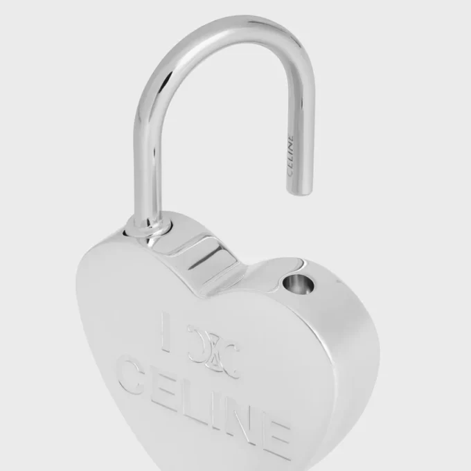 Charms Cœur Cadenas en laiton avec finition rhodiée Charms Cœur Cadenas en laiton avec finition rhodiée