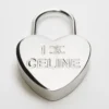 Charms Cœur Cadenas en laiton avec finition rhodiée Charms Cœur Cadenas en laiton avec finition rhodiée