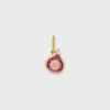 Charms en forme de figue en laiton avec finition dorée, émail et strass Charms en forme de figue en laiton avec finition dorée, émail et strass