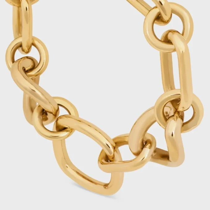 Charms Gourmette fine moderne en laiton avec finition dorée Charms Gourmette fine moderne en laiton avec finition dorée