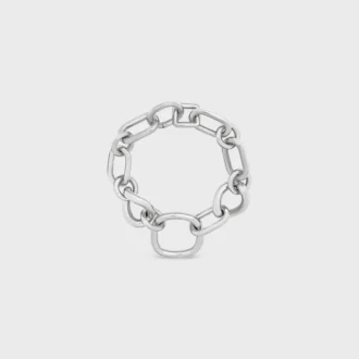Charms Gourmette fine moderne en laiton avec finition rhodiée Charms Gourmette fine moderne en laiton avec finition rhodiée