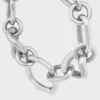 Charms Gourmette fine moderne en laiton avec finition rhodiée