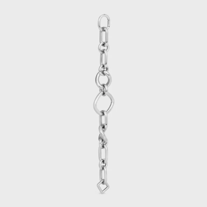 Charms Gourmette fine moderne en laiton avec finition rhodiée