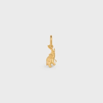 Charms Éléphant sur perle en laiton avec finition dorée et perle en résine