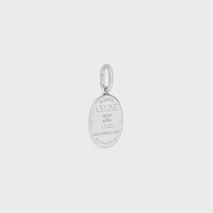 Charms Maison CELINE Médaille en laiton avec finition rhodiée