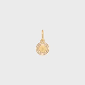 Charms Médaille en résine et laiton avec finition dorée
