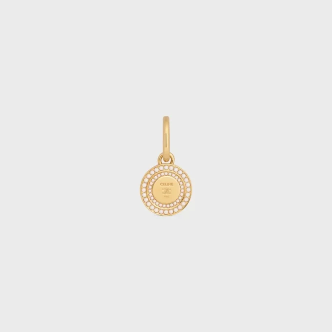 Charms Médaille en résine et laiton avec finition dorée