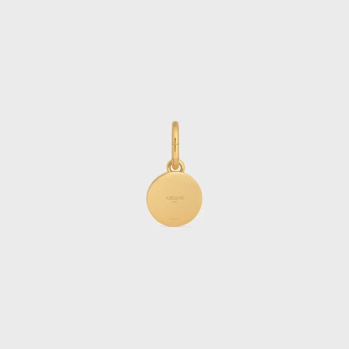 Charms Médaille en résine et laiton avec finition dorée