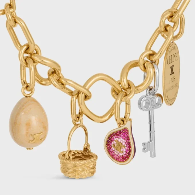 Charms Panier en laiton avec finition dorée Charms Panier en laiton avec finition dorée