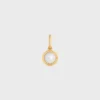 Charms Perle en résine et laiton avec finition dorée