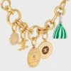 Charms Médaille en résine et laiton avec finition dorée
