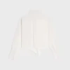Chemise courte à col lavallière en twill de soie Chemise courte à col lavallière en twill de soie