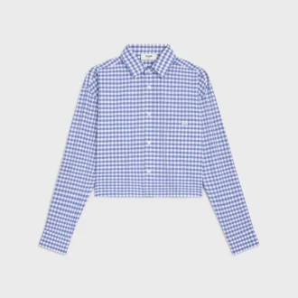 Chemise courte en coton Vichy