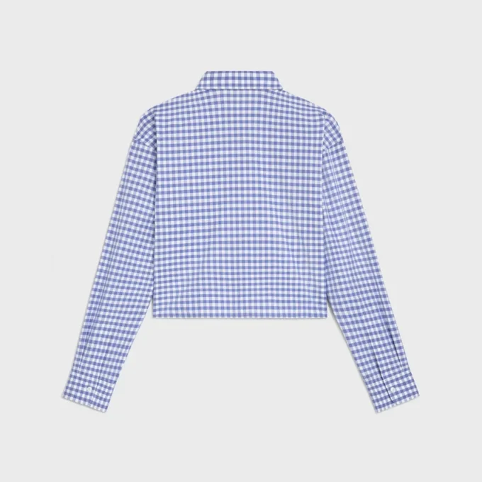 Chemise courte en coton Vichy