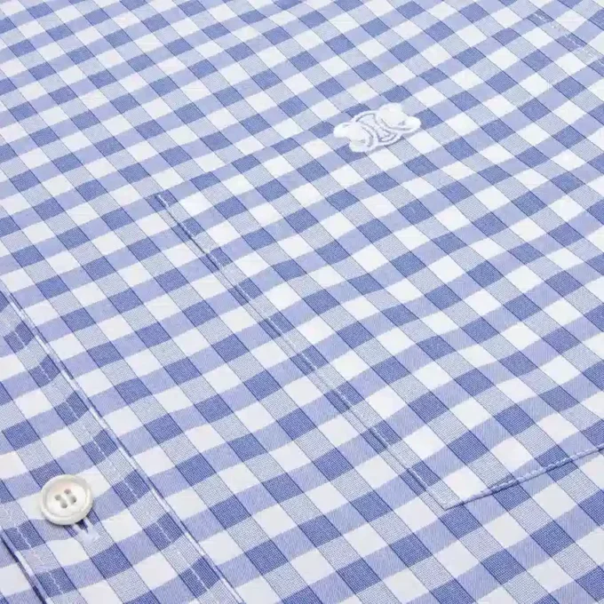 Chemise courte en coton Vichy