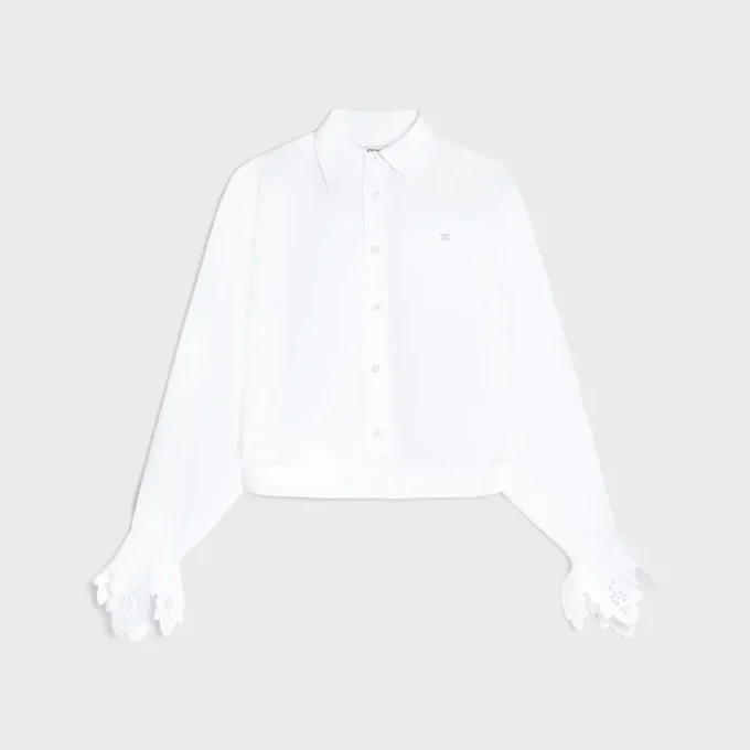 Chemise courte en popeline de coton