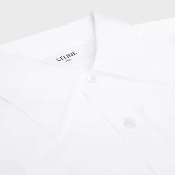 Chemise courte en popeline de coton Chemise courte en popeline de coton