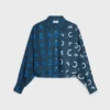 Chemise courte en twill de soie