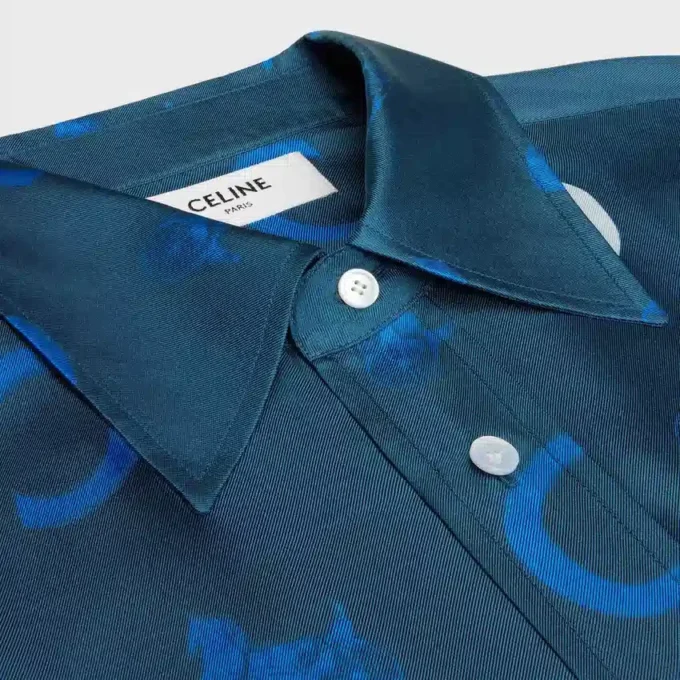 Chemise courte en twill de soie