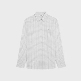 Chemise décontractée en sergé de coton à carreaux