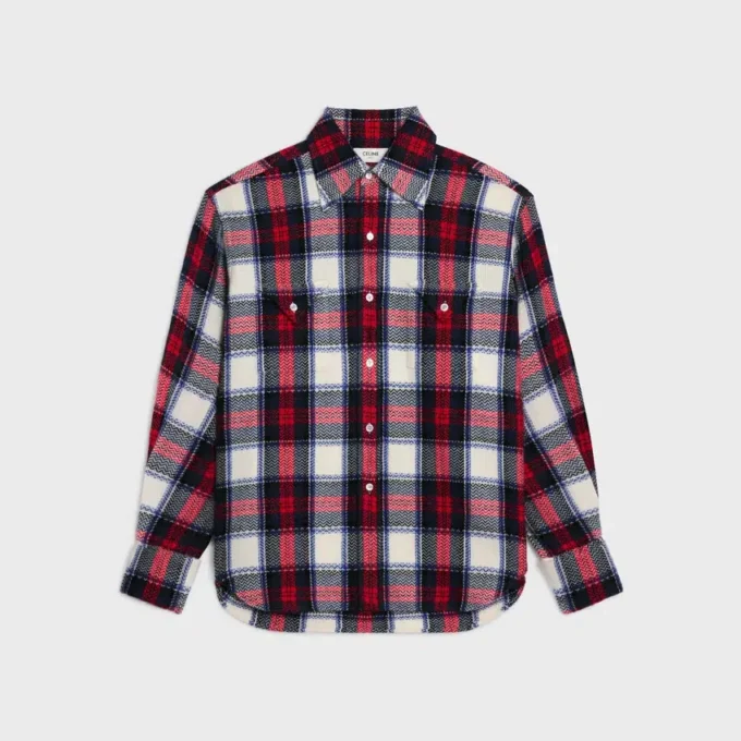 Chemise en cachemire à carreaux