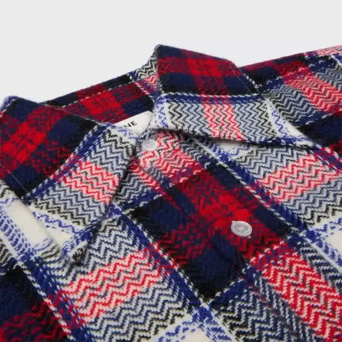 Chemise en cachemire à carreaux