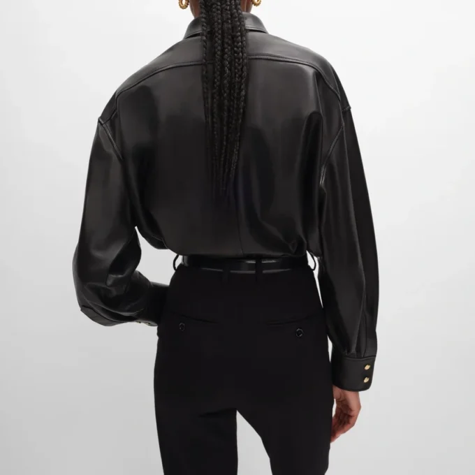 Chemise en cuir d’agneau souple Chemise en cuir d’agneau souple