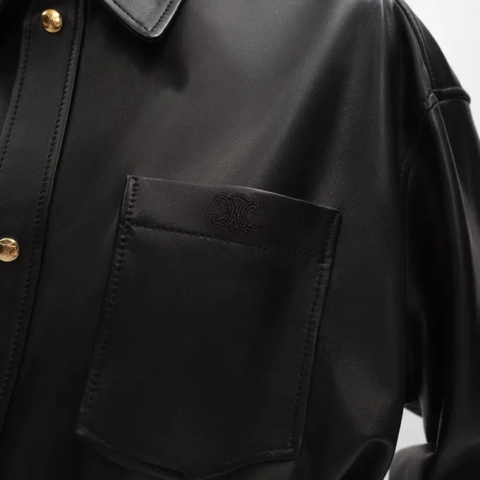 Chemise en cuir d’agneau souple Chemise en cuir d’agneau souple