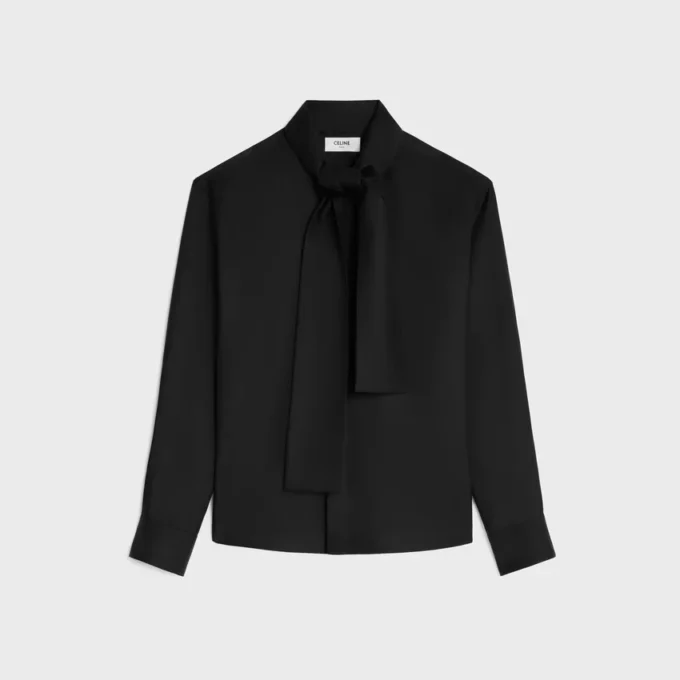 Chemise Lavallière en twill de soie
