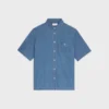 Chemise à manches courtes en denim de coton Chemise à manches courtes en denim de coton