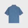 Chemise à manches courtes en denim de coton Chemise à manches courtes en denim de coton