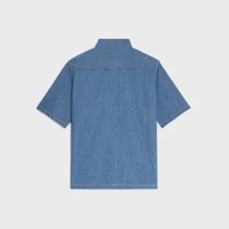 Chemise à manches courtes en denim de coton