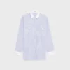 Chemise oversize en coton chambray rayé Chemise oversize en coton chambray rayé