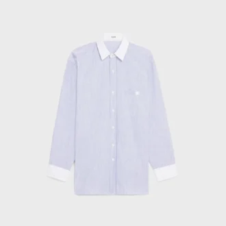 Chemise oversize en coton chambray rayé