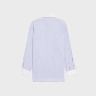 Chemise oversize en coton chambray rayé