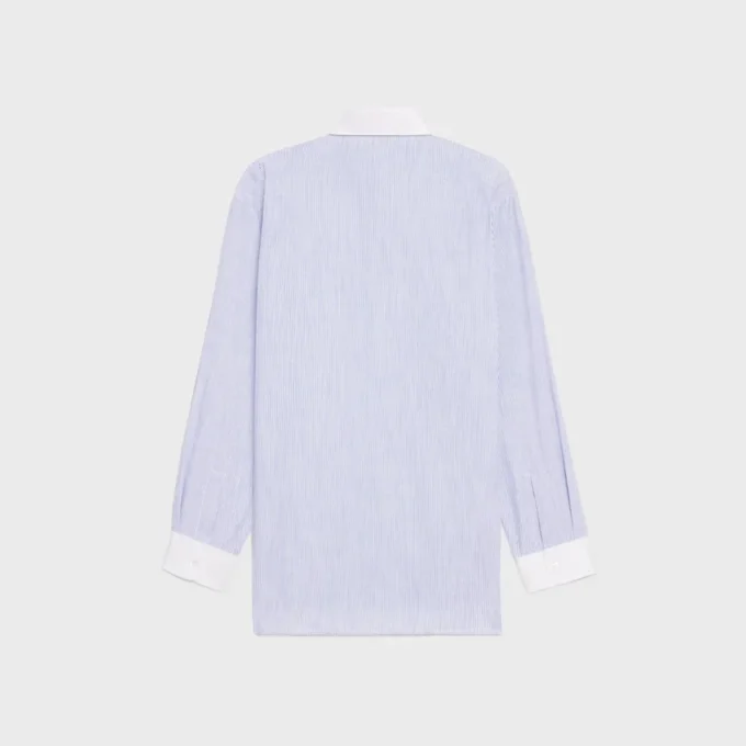 Chemise oversize en coton chambray rayé Chemise oversize en coton chambray rayé