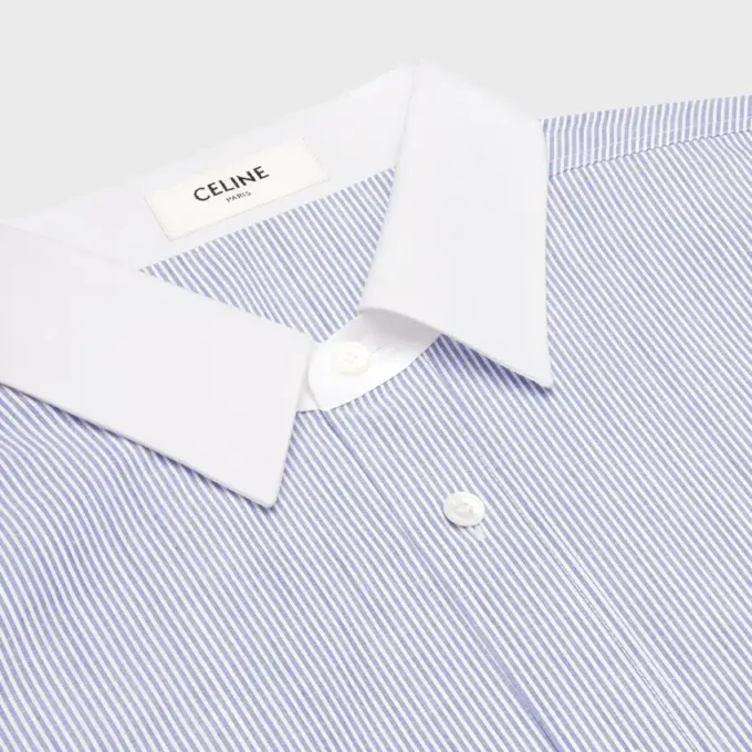 Chemise oversize en coton chambray rayé Chemise oversize en coton chambray rayé
