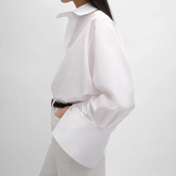 Chemise oversize en popeline de coton