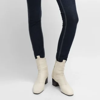 Cheri – Bottines zippées en cuir d&rsquo;agneau extensible