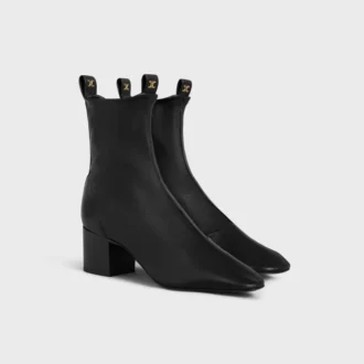 Cheri – Bottines zippées en cuir d&rsquo;agneau extensible