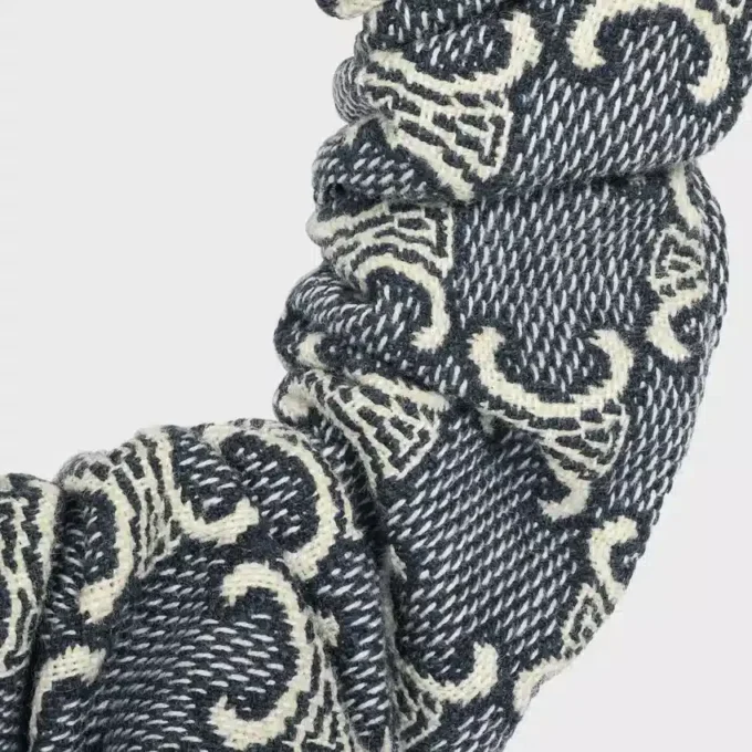 Chouchou CELINE Jacquard Triomphe en coton, polyester, polyamide et laiton avec finition dorée