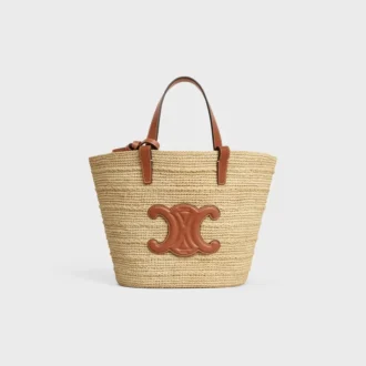 Classic Panier CELINE en raphia et cuir de veau Classic Panier CELINE en raphia et cuir de veau