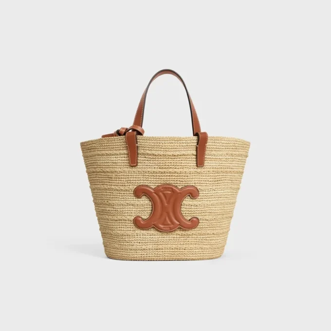 Classic Panier CELINE en raphia et cuir de veau Classic Panier CELINE en raphia et cuir de veau